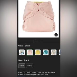 Esembly size one cloth reusable diaper cover and swim diaper